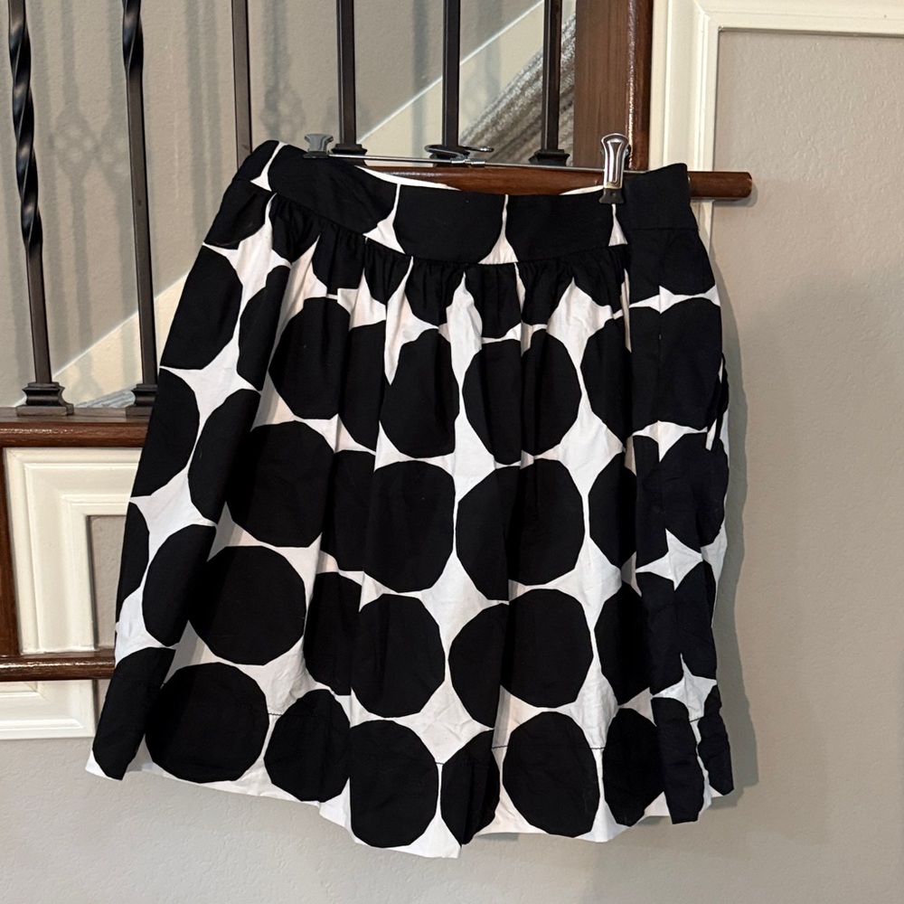 Banana Republic Black & White Polka Dot A-Line Skirt